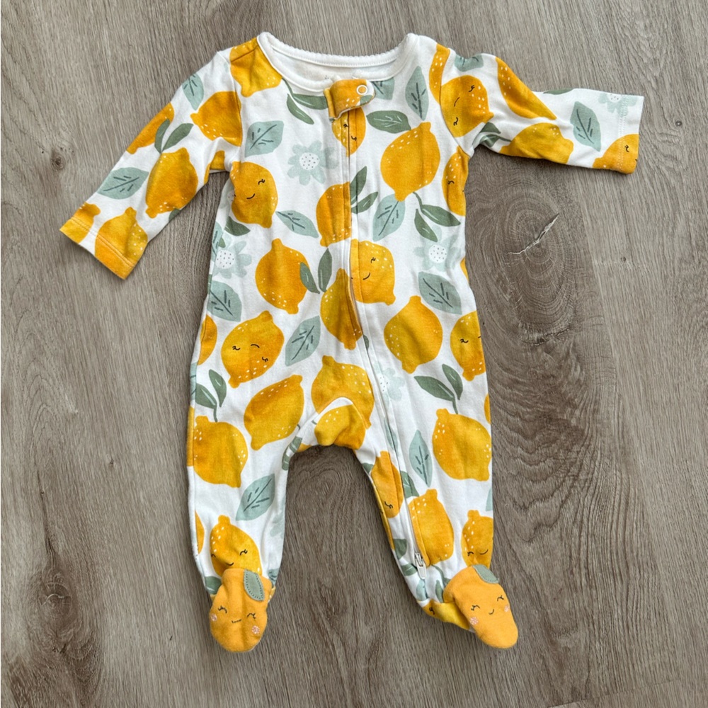 Carter's Yellow Lemon Print Baby Romper
